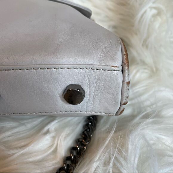 REBECCA MINKOFF Mini Mac Beige Leather Crossbody Shoulder Bag - Picture 4 of 14